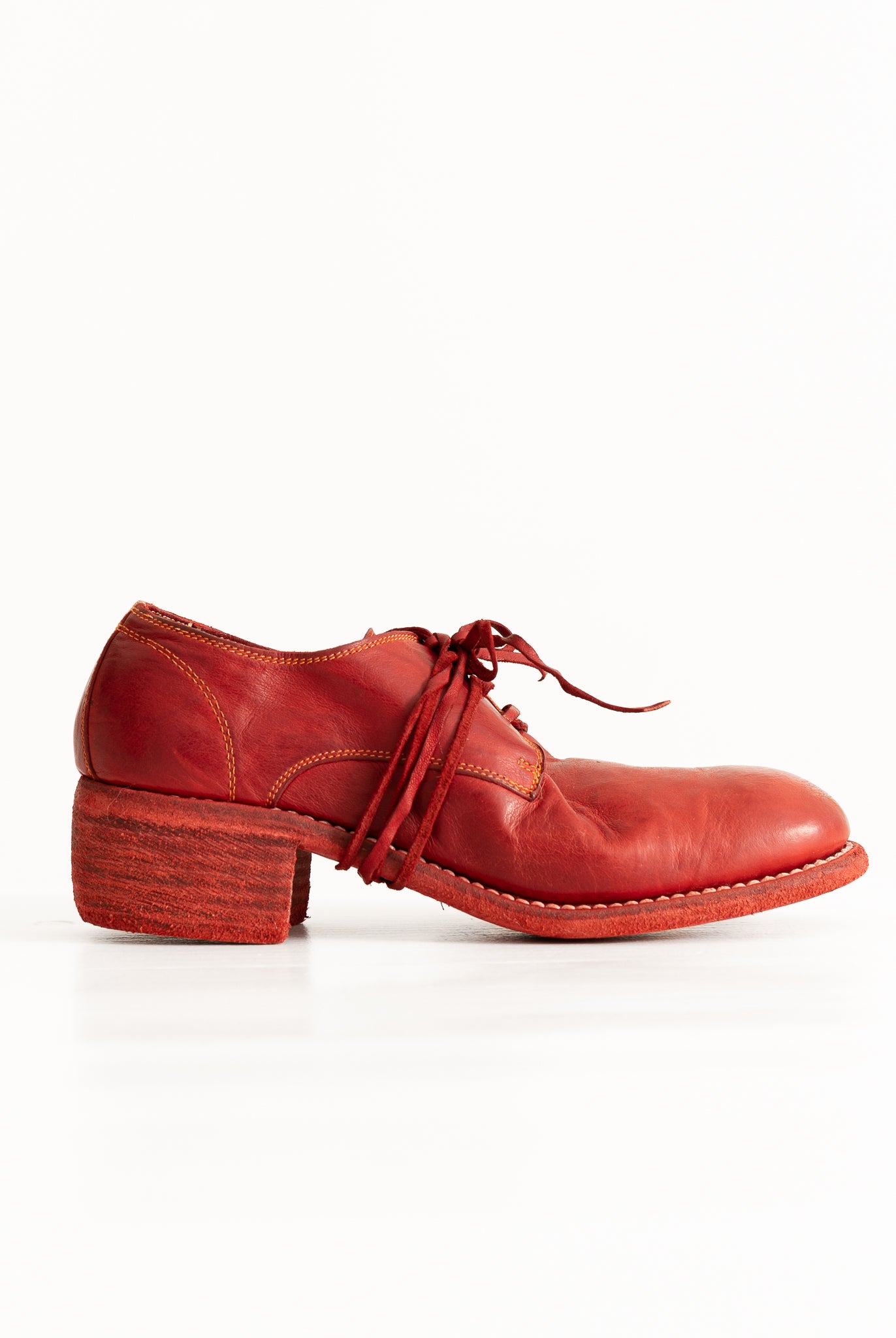 guidi italy red oxford derby shoe