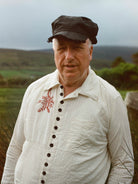 John Alexander Skelton Thespian Pleated Shirt in Cream Self Stripe - JOHN ALEXANDER SKELTON at Worthwhile - shop TOP