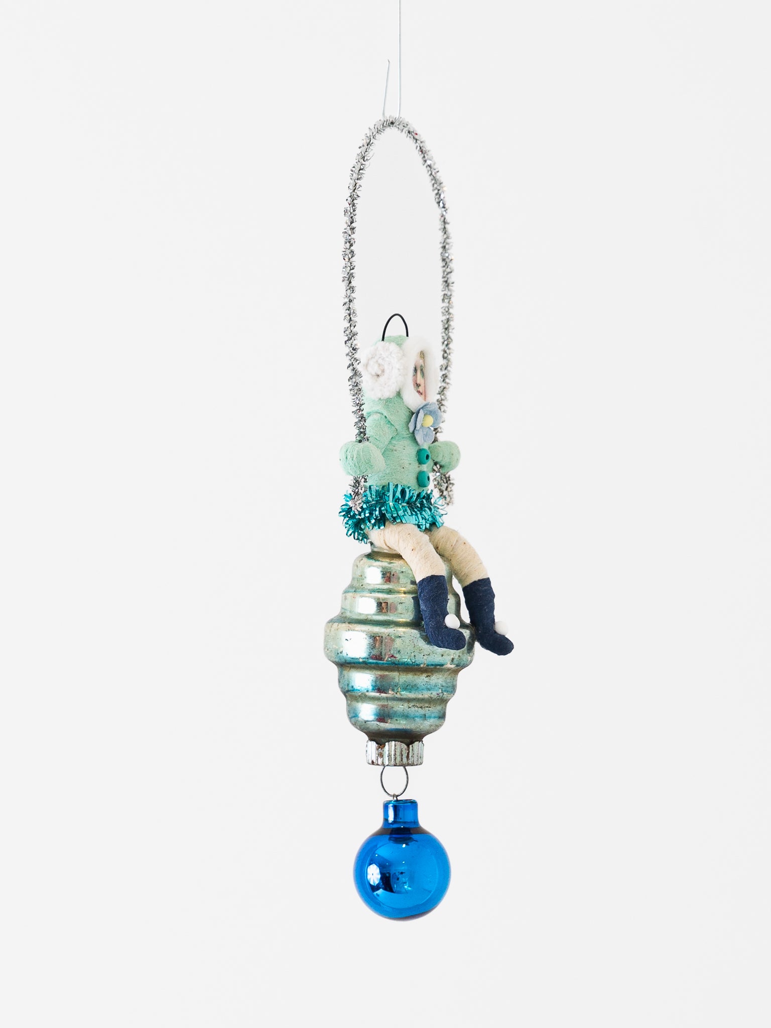 Spun Cotton Child On Glass Ball Ornament - Worthwhile
