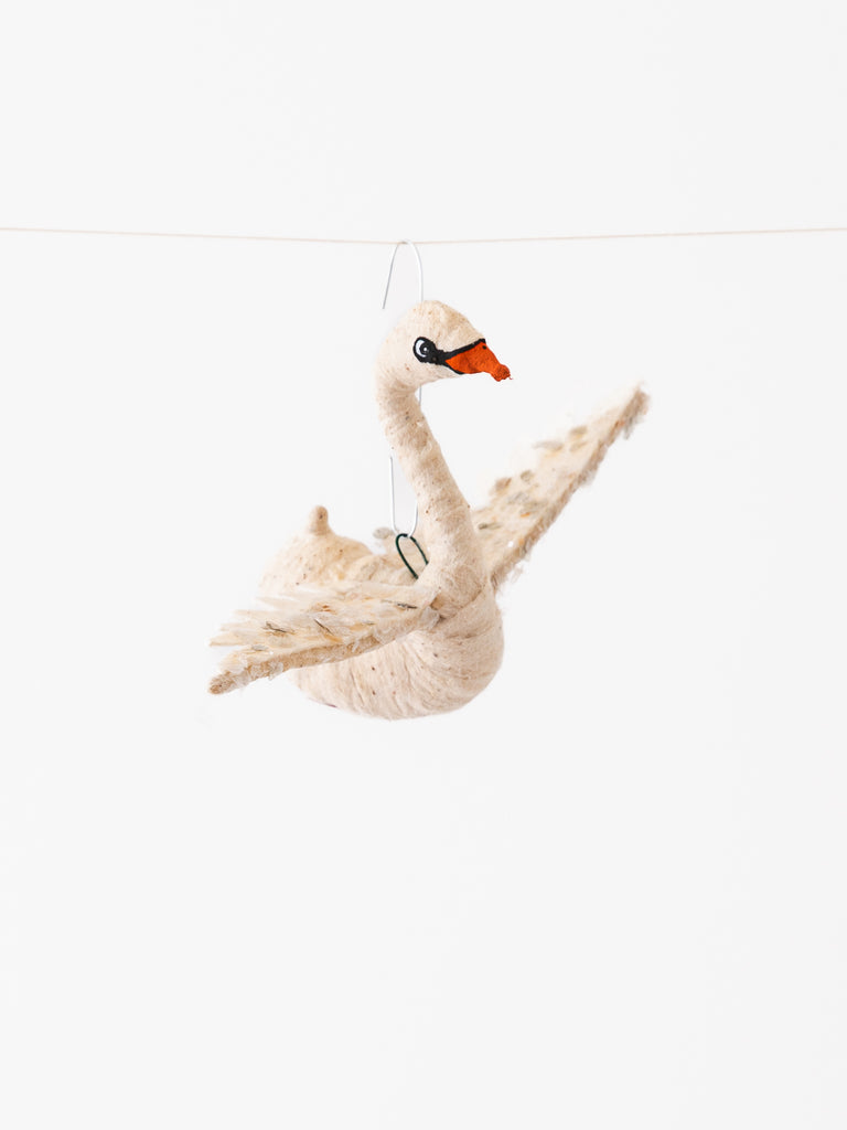 Spun Cotton Flying Swan Ornament - Worthwhile