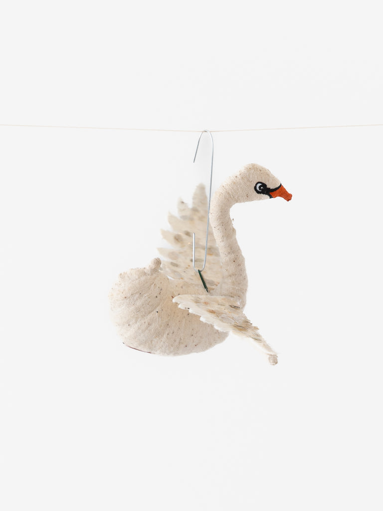 Spun Cotton Flying Swan Ornament - Worthwhile