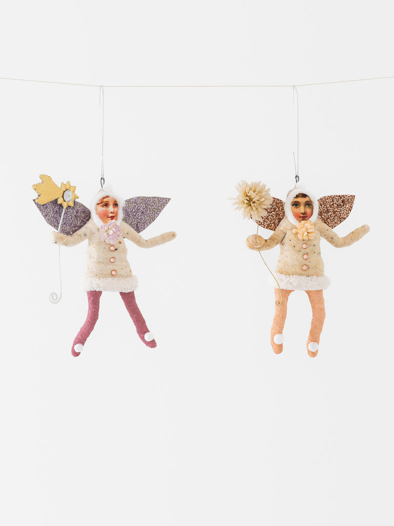Spun Cotton Glitter Wing Fairy Ornament - Worthwhile