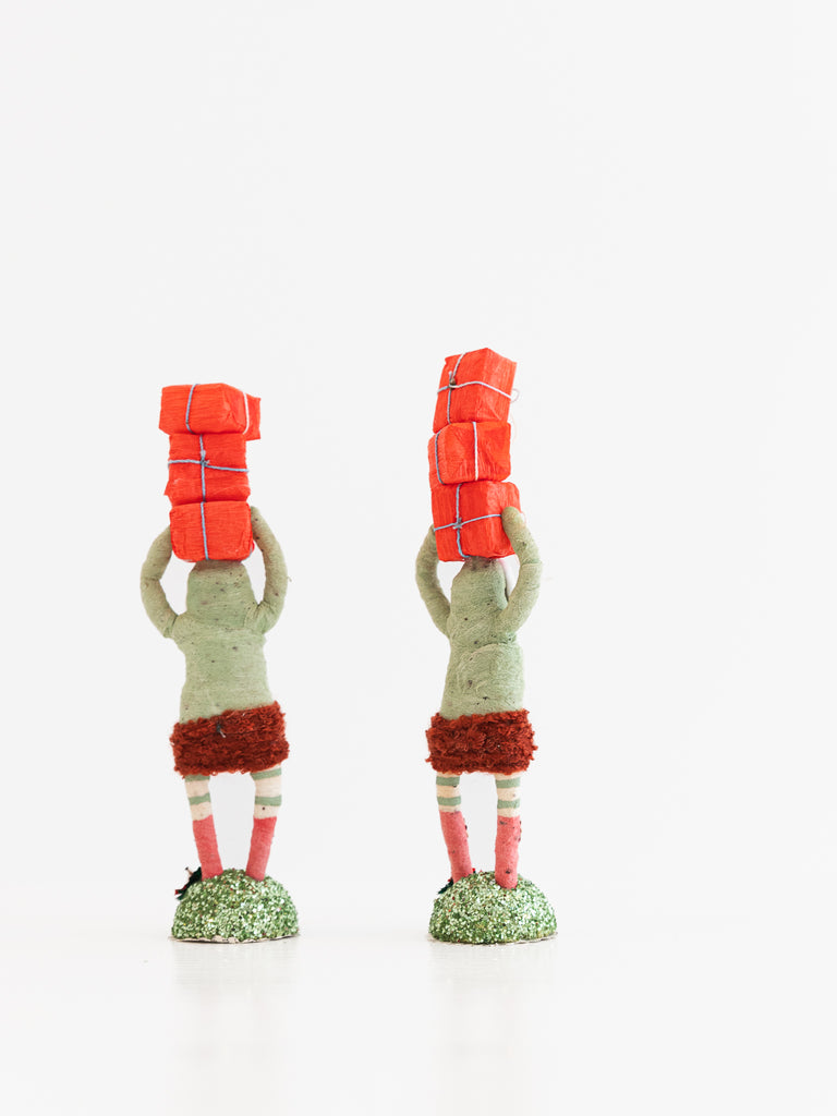 Spun Cotton Present Stack Figure with Red Presents - Worthwhile
