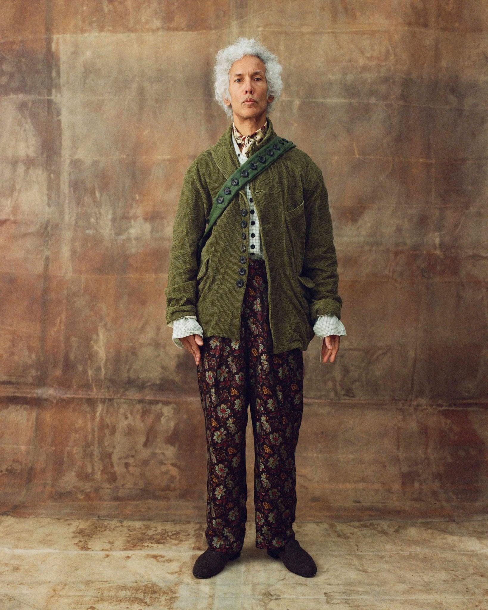 John Alexander Skelton Filigree Trouser in Black & Floral Silk - JOHN ALEXANDER SKELTON at Worthwhile