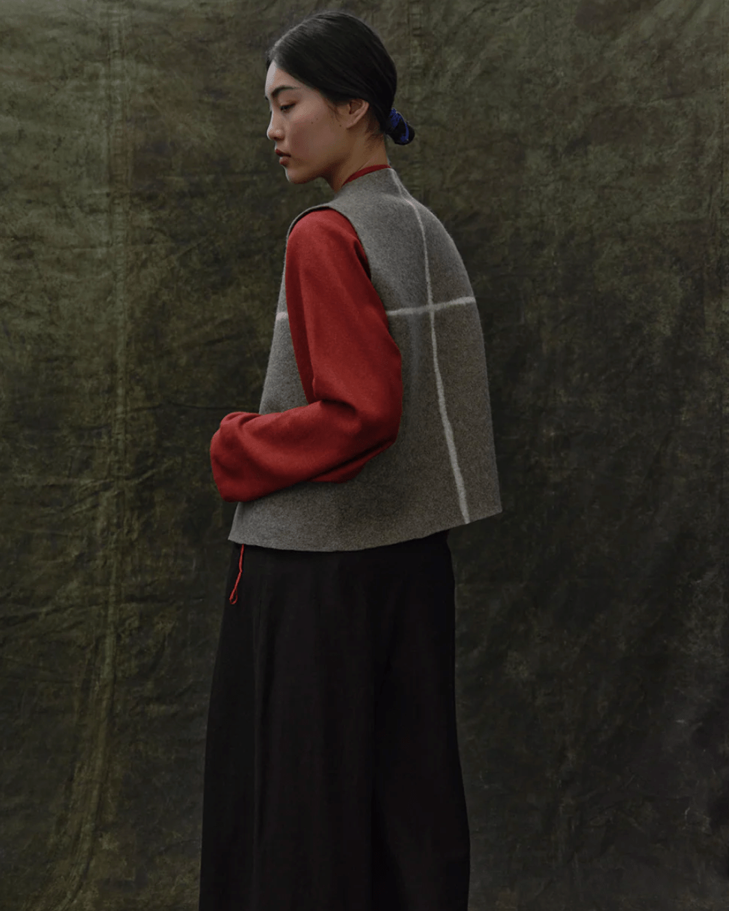 Norlha Felt Vest in Natural Yak Grey & White - NORLHA at Worthwhile - shop VEST