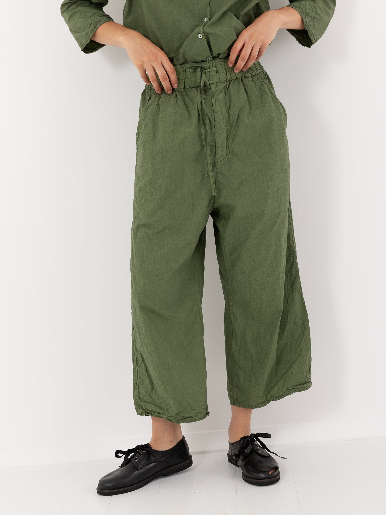 Album Di Famiglia Wide & Short Trouser, Green