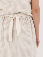 Album Di Famiglia Wrap Skirt, Natural Pinstripe - Worthwhile, Inc.