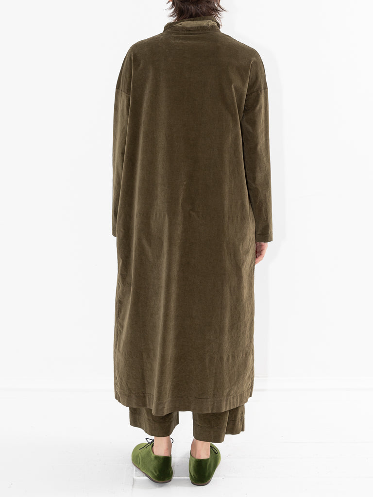 Album Di Famiglia Velvet Collar Dress, Olive - Worthwhile