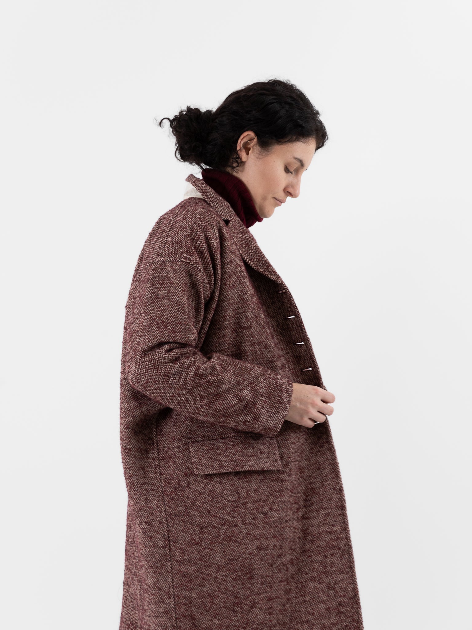 Album di Famiglia Egg Coat PW in Wine - ALBUM DI FAMIGLIA at Worthwhile - shop COAT