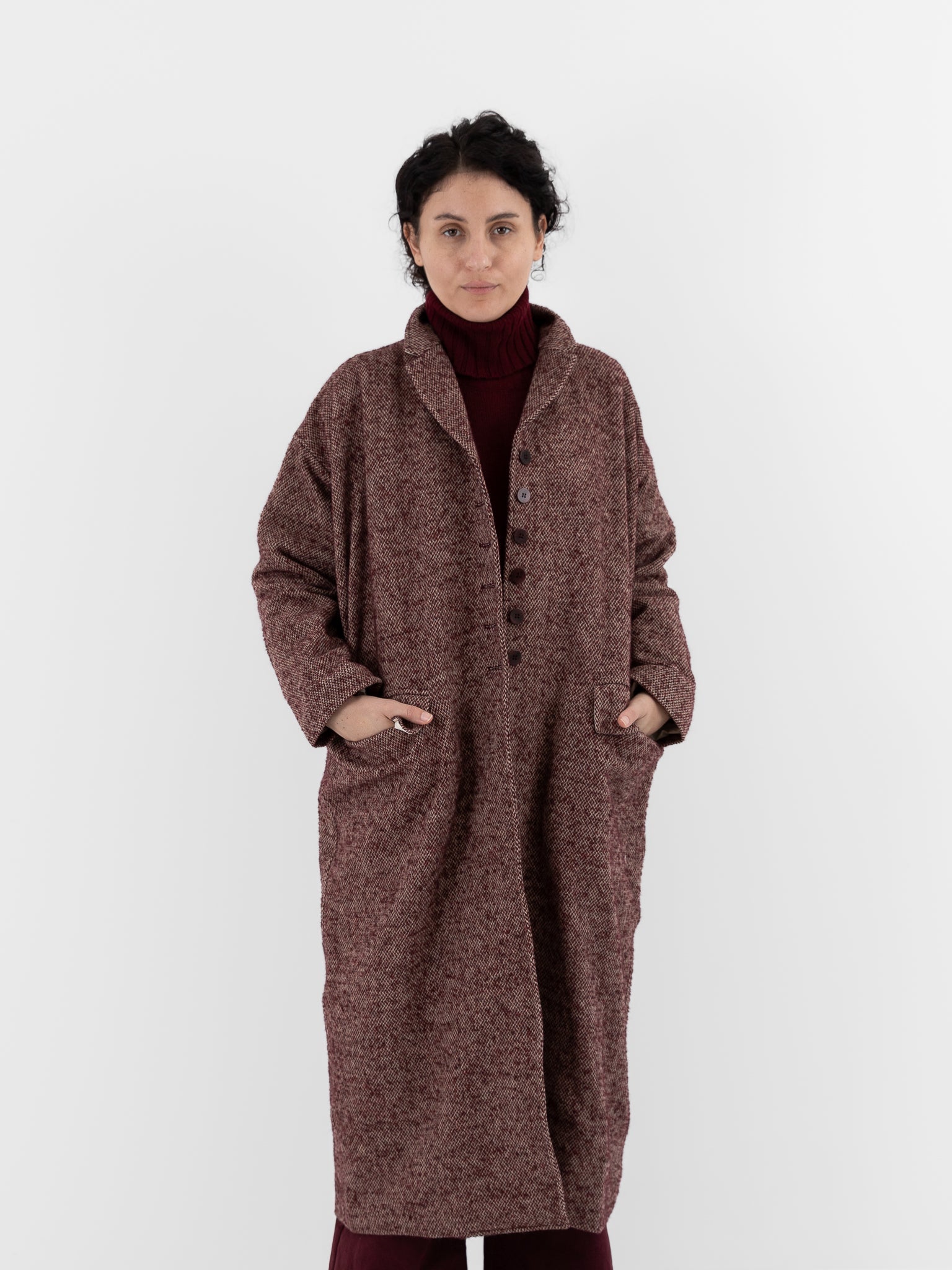 Album di Famiglia Egg Coat PW in Wine - ALBUM DI FAMIGLIA at Worthwhile - shop COAT
