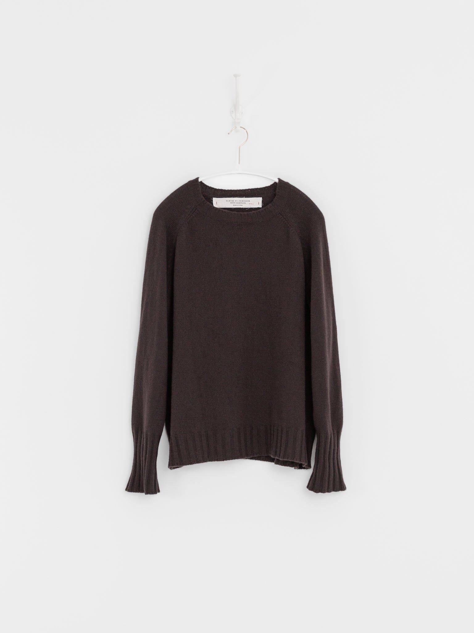 Album di Famiglia Girocollo Raglan Crew WS in Brown - ALBUM DI FAMIGLIA at Worthwhile - shop SWEATER