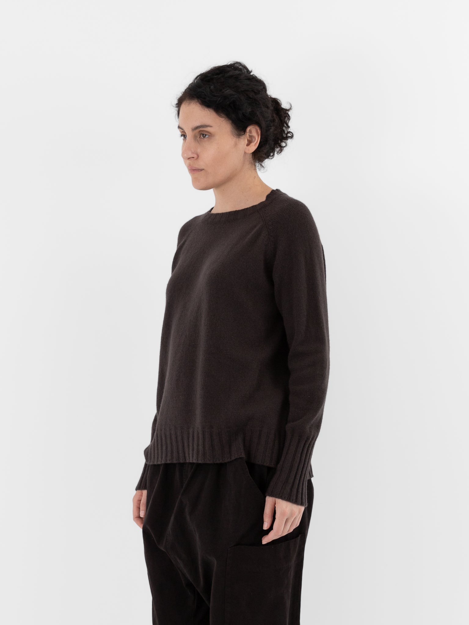 Album di Famiglia Girocollo Raglan Crew WS in Brown - ALBUM DI FAMIGLIA at Worthwhile - shop SWEATER