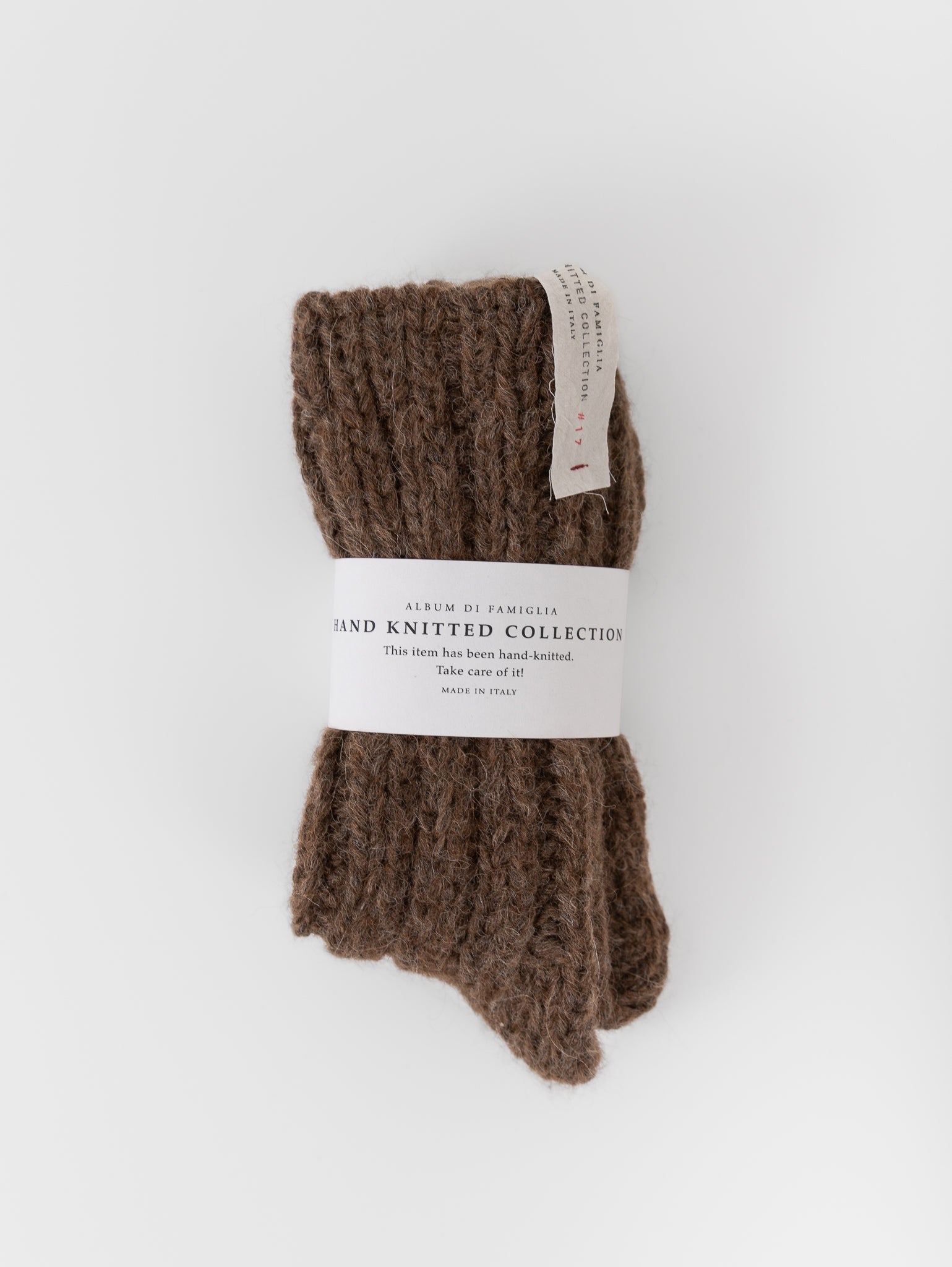 Album di Famiglia HK Ribbed Socks in Brown - ALBUM DI FAMIGLIA at Worthwhile - shop SOCK
