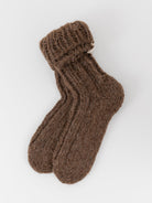 Album di Famiglia HK Ribbed Socks in Brown - ALBUM DI FAMIGLIA at Worthwhile - shop SOCK