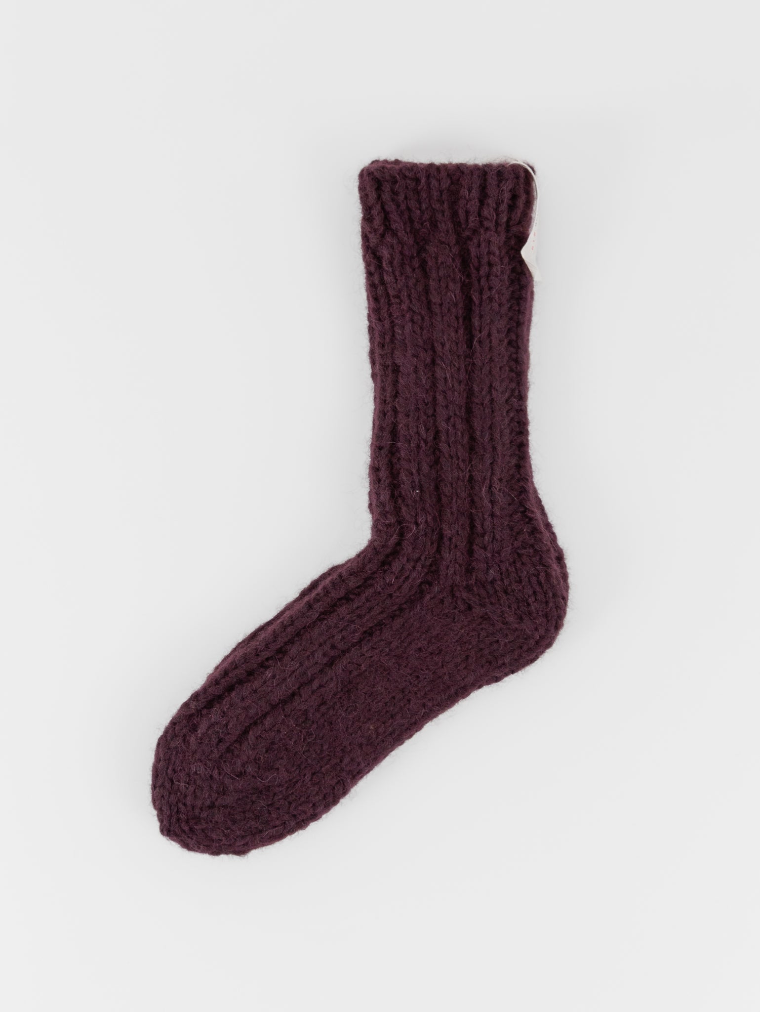 Album di Famiglia HK Ribbed Socks in Wine - ALBUM DI FAMIGLIA at Worthwhile - shop SOCK