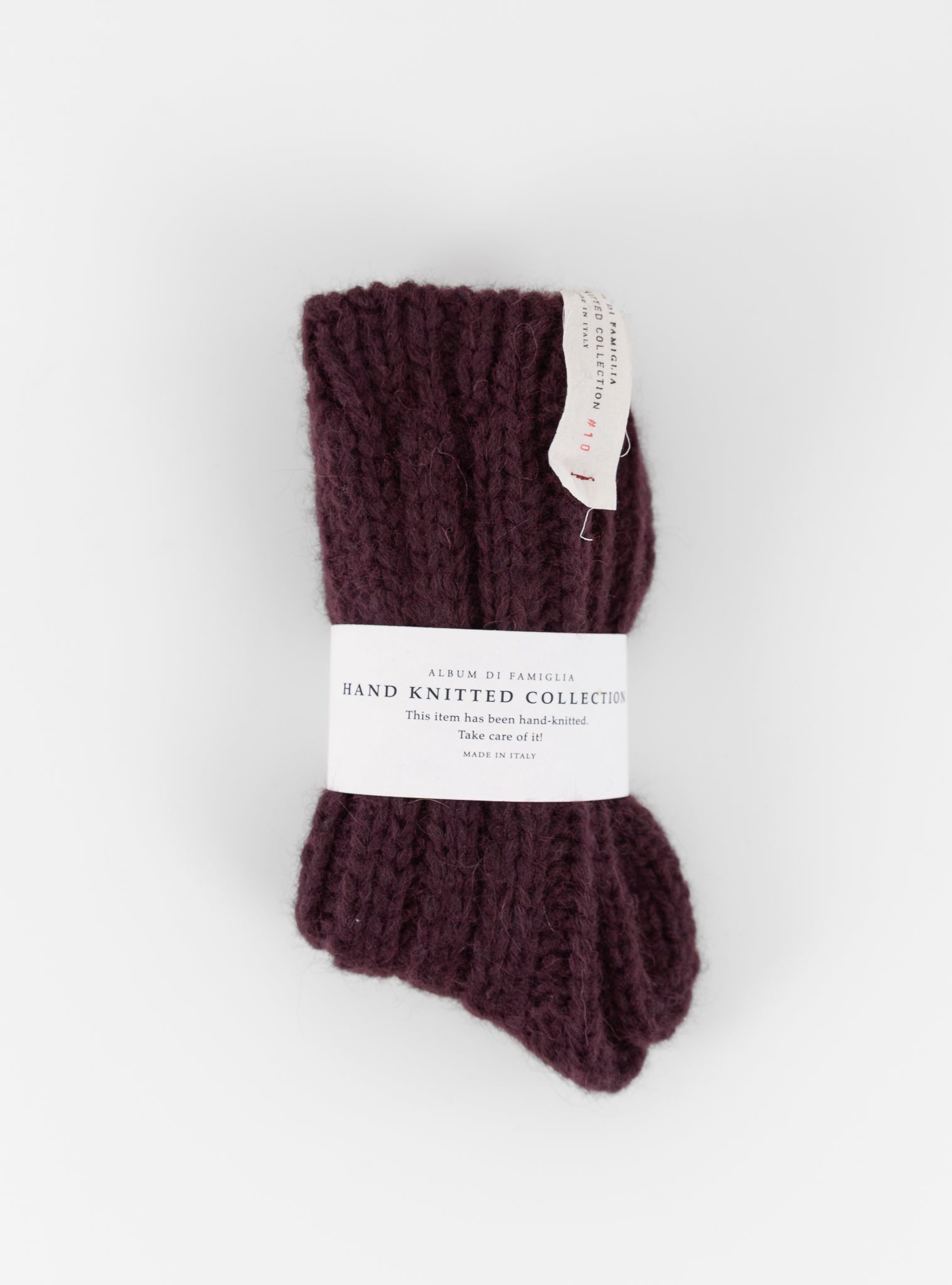 Album di Famiglia HK Ribbed Socks in Wine - ALBUM DI FAMIGLIA at Worthwhile - shop SOCK