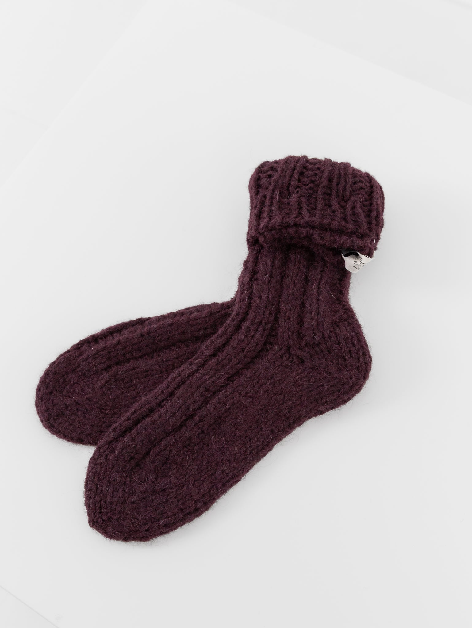 Album di Famiglia HK Ribbed Socks in Wine - ALBUM DI FAMIGLIA at Worthwhile - shop SOCK