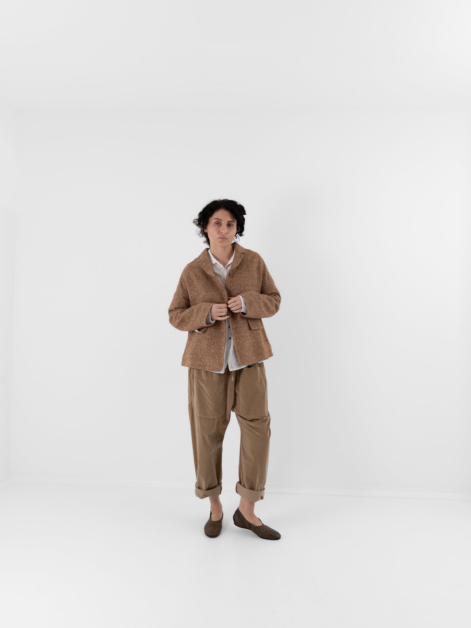 Album di Famiglia Loose Blazer PW in Honey - ALBUM DI FAMIGLIA at Worthwhile - shop JACKET