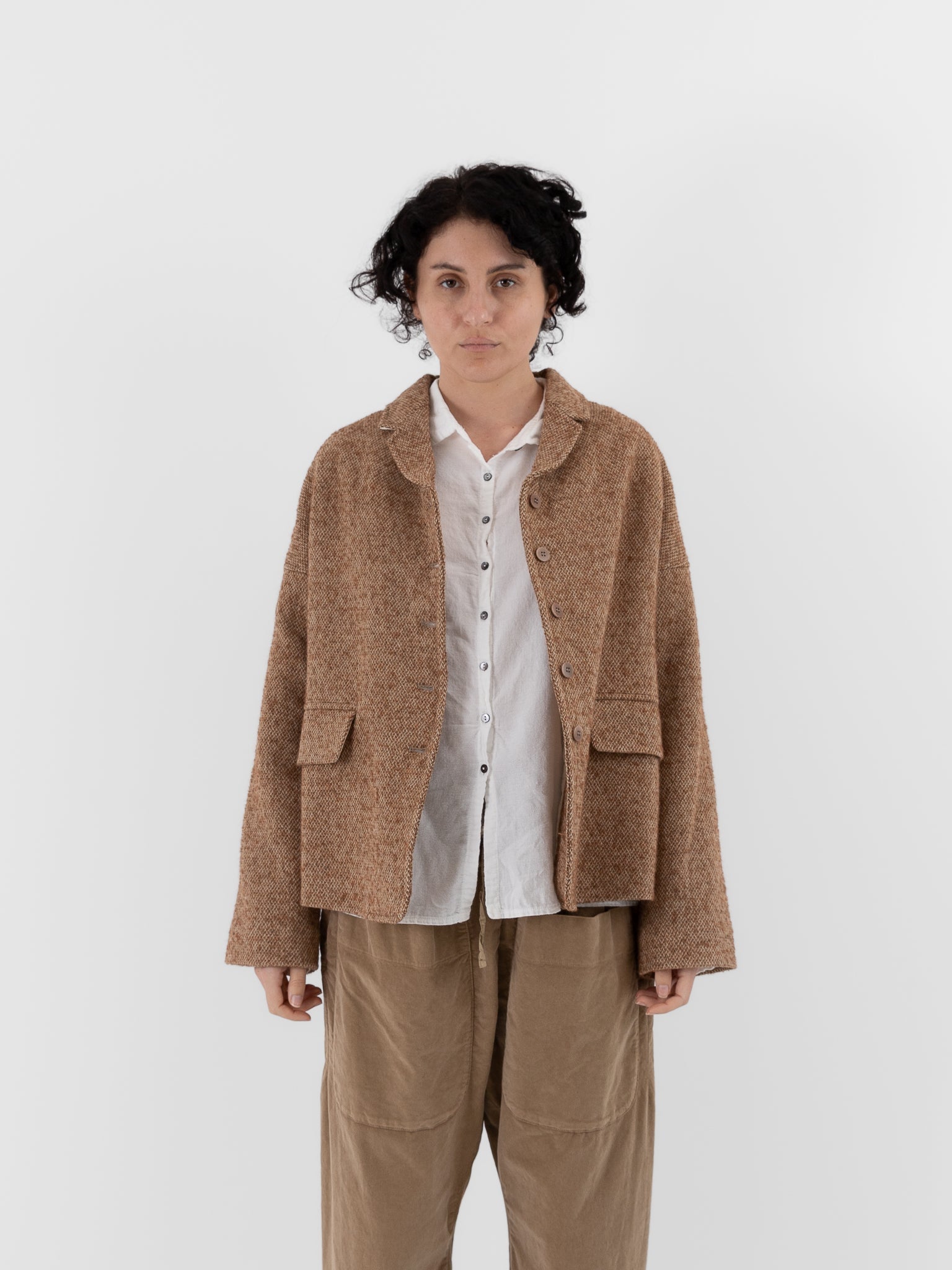 Album di Famiglia Loose Blazer PW in Honey - ALBUM DI FAMIGLIA at Worthwhile - shop JACKET