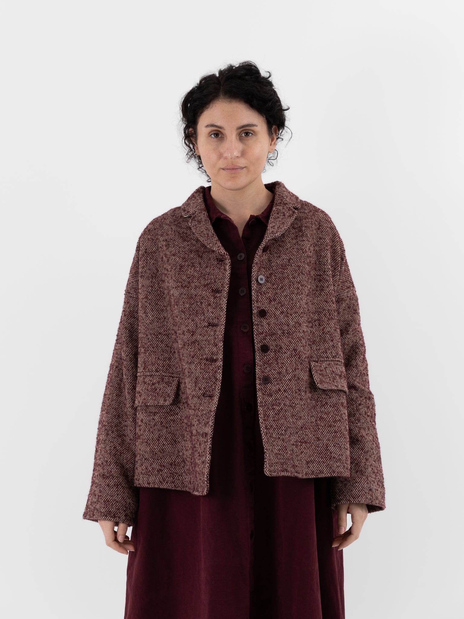 Album di Famiglia Loose Blazer PW in Wine - ALBUM DI FAMIGLIA at Worthwhile - shop JACKET