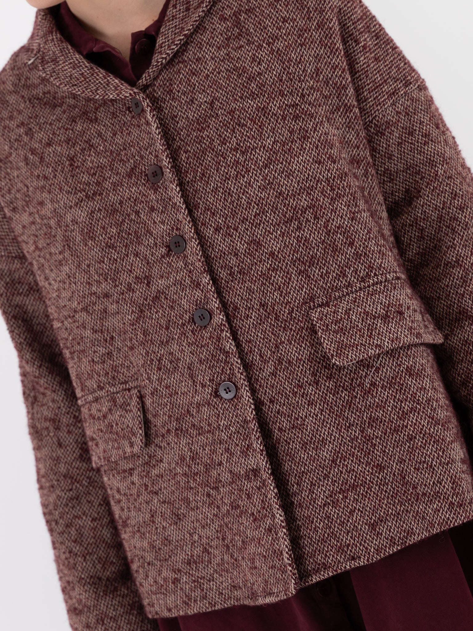 Album di Famiglia Loose Blazer PW in Wine - ALBUM DI FAMIGLIA at Worthwhile - shop JACKET