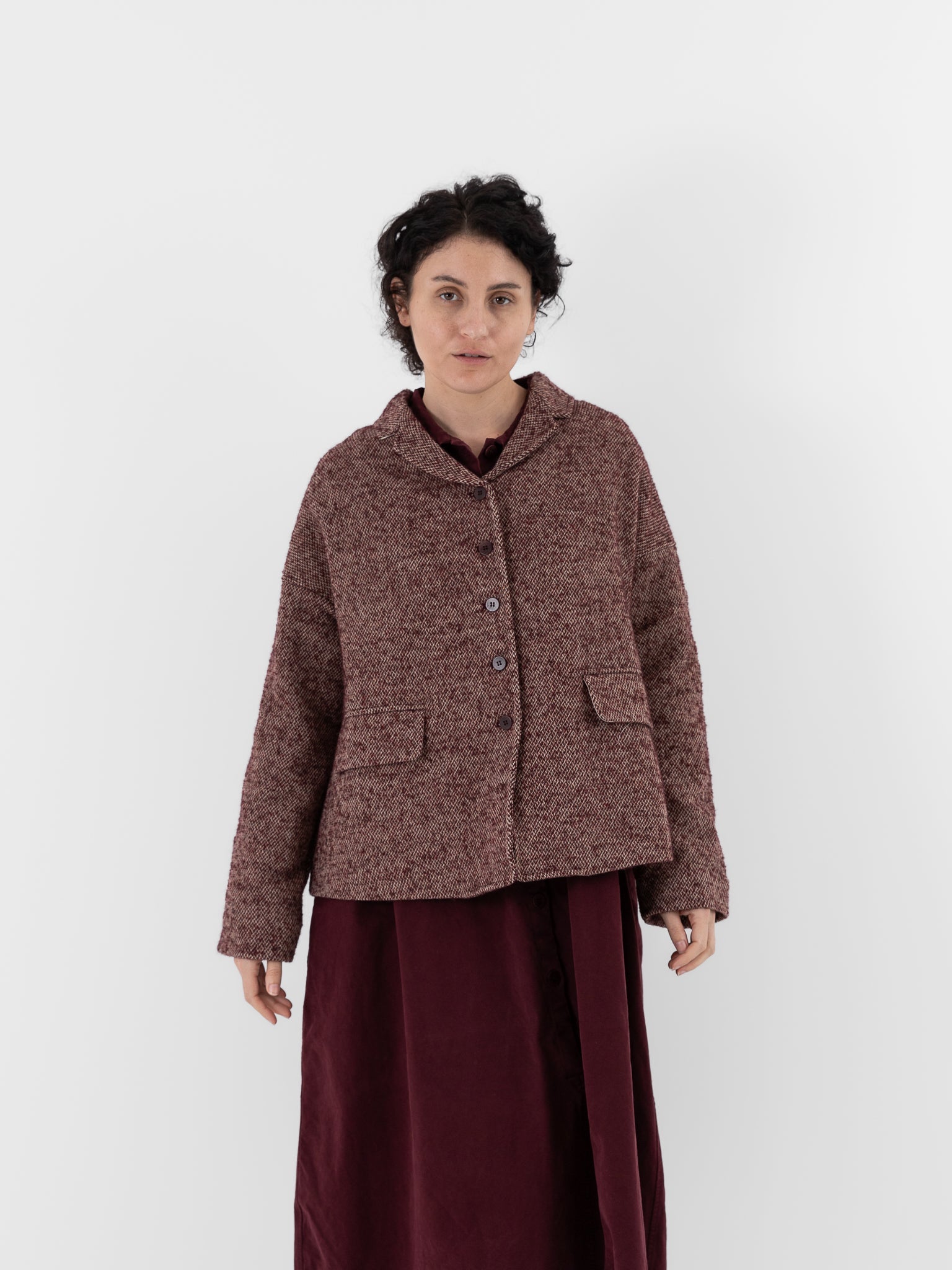 Album di Famiglia Loose Blazer PW in Wine - ALBUM DI FAMIGLIA at Worthwhile - shop JACKET