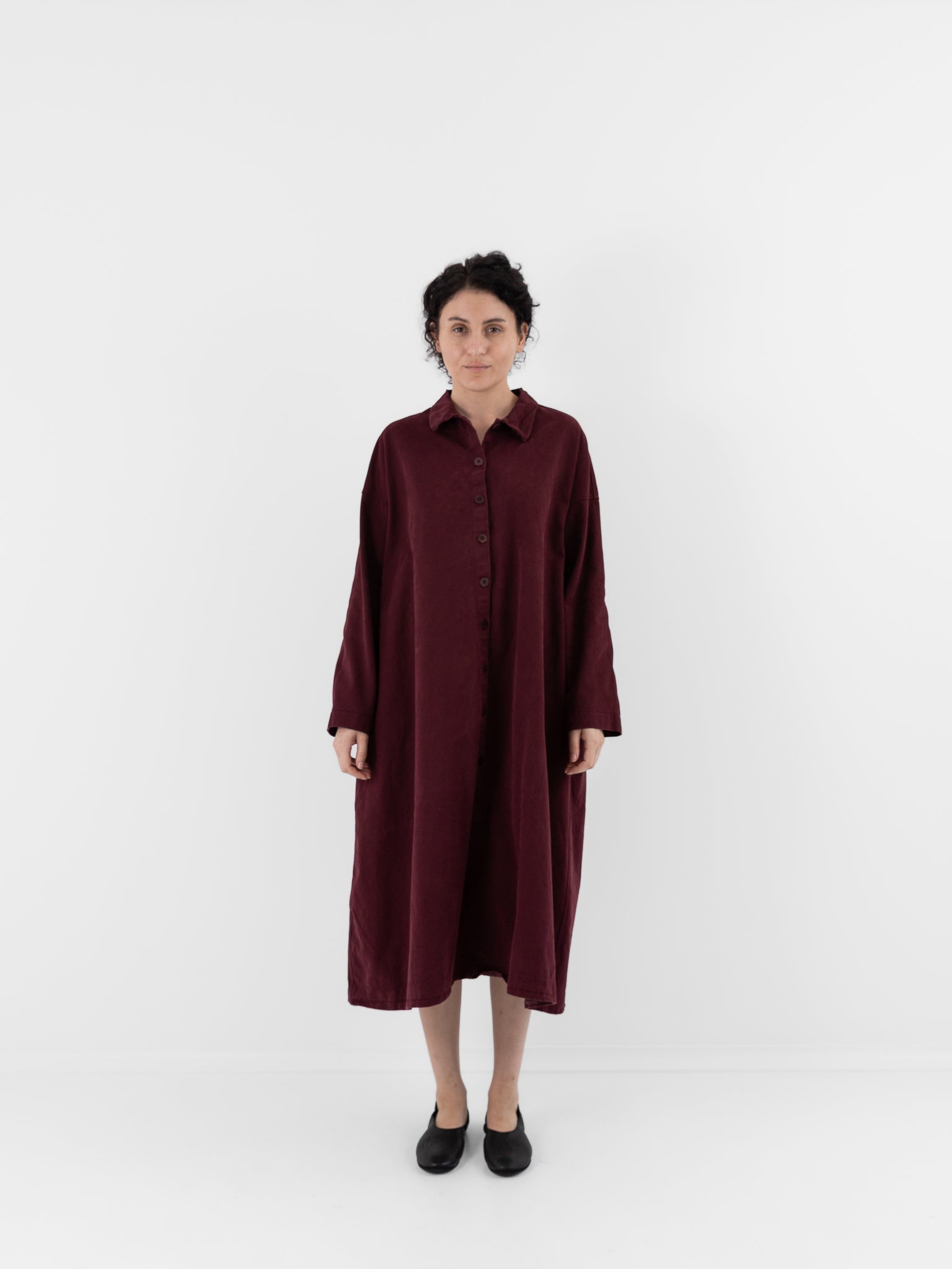Album di Famiglia Loose Collar Dress WCC in Wine - ALBUM DI FAMIGLIA at Worthwhile - shop DRESS