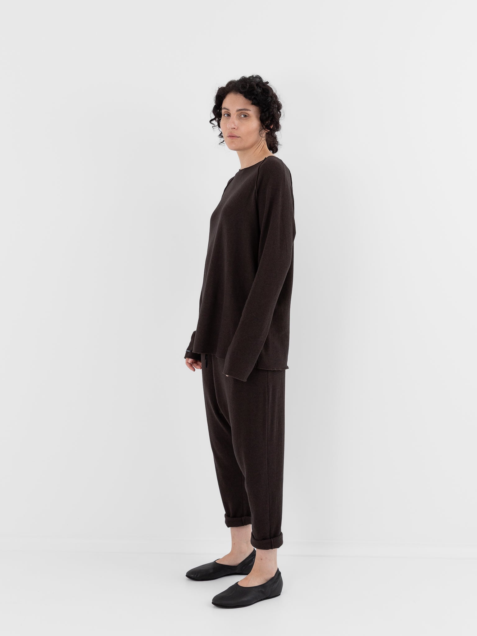 Album di Famiglia New Basic Pant JP in Brown - ALBUM DI FAMIGLIA at Worthwhile - shop PANT