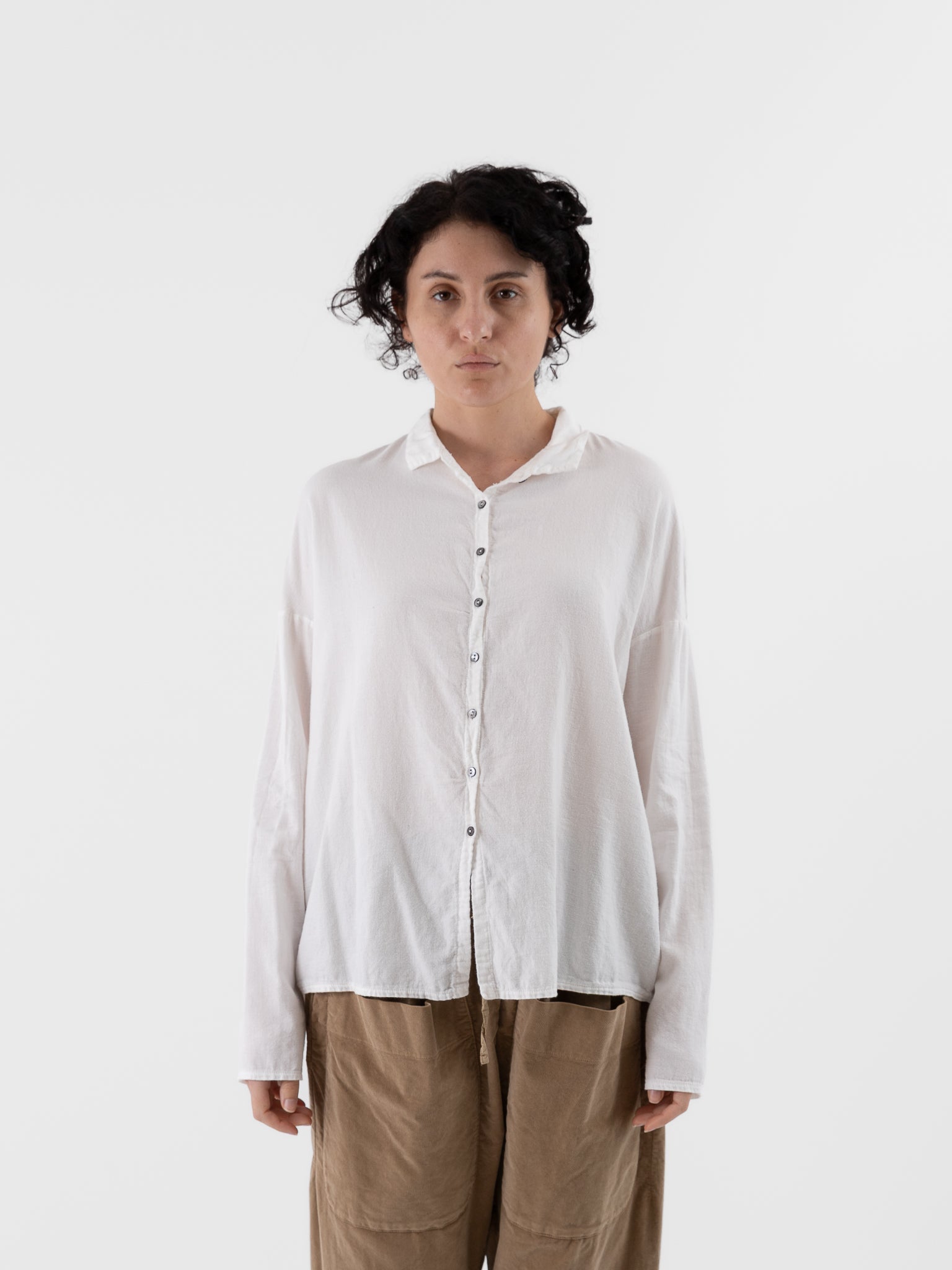 Album di Famiglia Short Collar Shirt LWC in Milk - ALBUM DI FAMIGLIA at Worthwhile - shop TOP