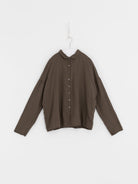 Album di Famiglia Short Collar Shirt LWC in Taupe - ALBUM DI FAMIGLIA at Worthwhile - shop TOP