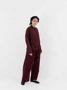 Album di Famiglia Short Collar Shirt LWC in Wine - ALBUM DI FAMIGLIA at Worthwhile - shop TOP