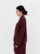 Album di Famiglia Short Collar Shirt LWC in Wine - ALBUM DI FAMIGLIA at Worthwhile - shop TOP