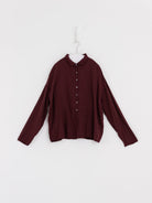 Album di Famiglia Short Collar Shirt LWC in Wine - ALBUM DI FAMIGLIA at Worthwhile - shop TOP