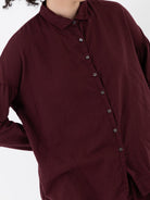 Album di Famiglia Short Collar Shirt LWC in Wine - ALBUM DI FAMIGLIA at Worthwhile - shop TOP