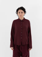 Album di Famiglia Short Collar Shirt LWC in Wine - ALBUM DI FAMIGLIA at Worthwhile - shop TOP