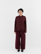Album di Famiglia Short Collar Shirt LWC in Wine - ALBUM DI FAMIGLIA at Worthwhile - shop TOP