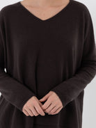 Album di Famiglia V Neck WS in Brown - ALBUM DI FAMIGLIA at Worthwhile - shop SWEATER