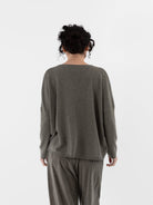 Album di Famiglia V Neck WS in Taupe - ALBUM DI FAMIGLIA at Worthwhile - shop SWEATER