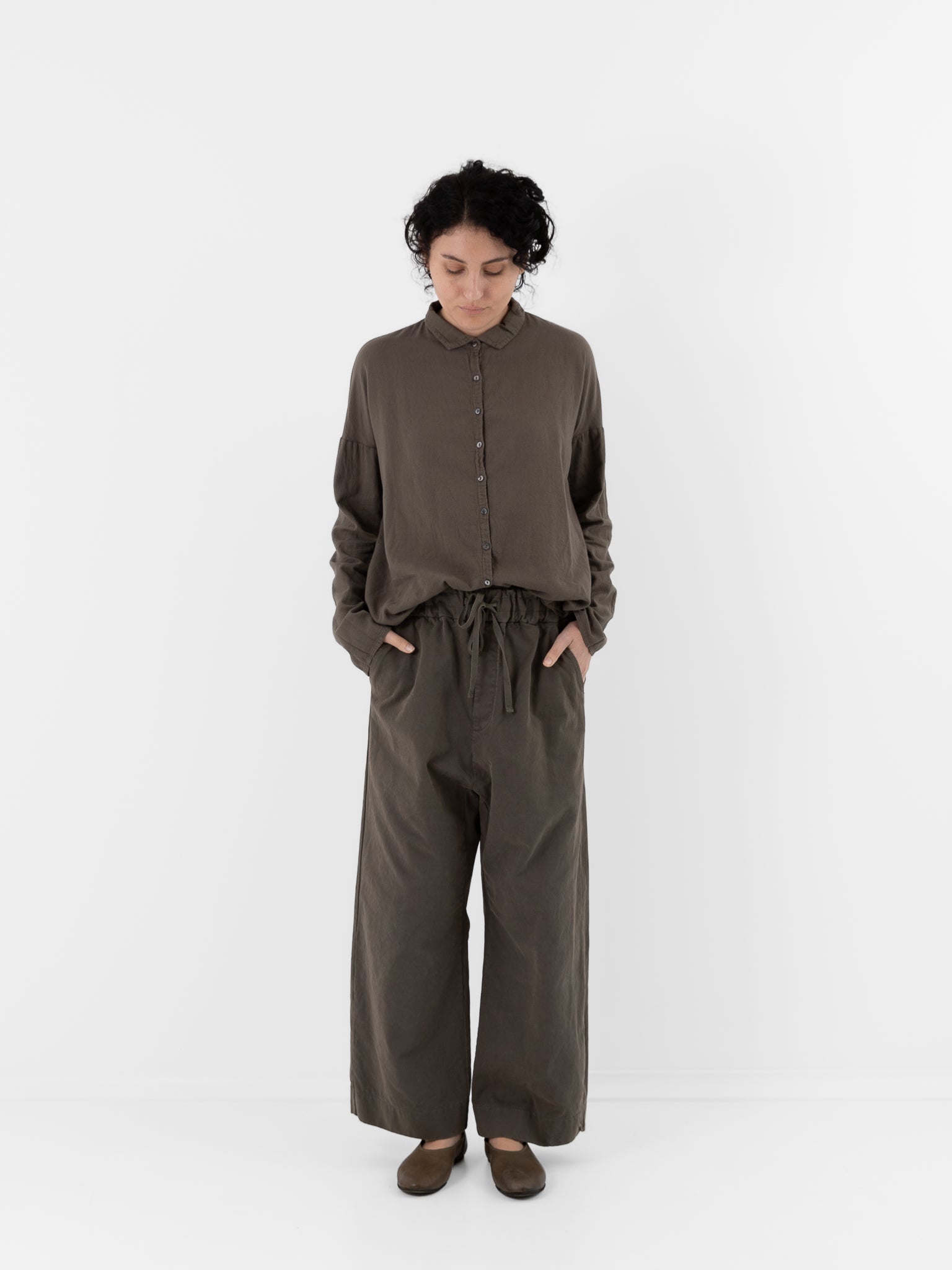 Album di Famiglia Wide & Long Trousers WCC in Taupe - ALBUM DI FAMIGLIA at Worthwhile - shop PANT