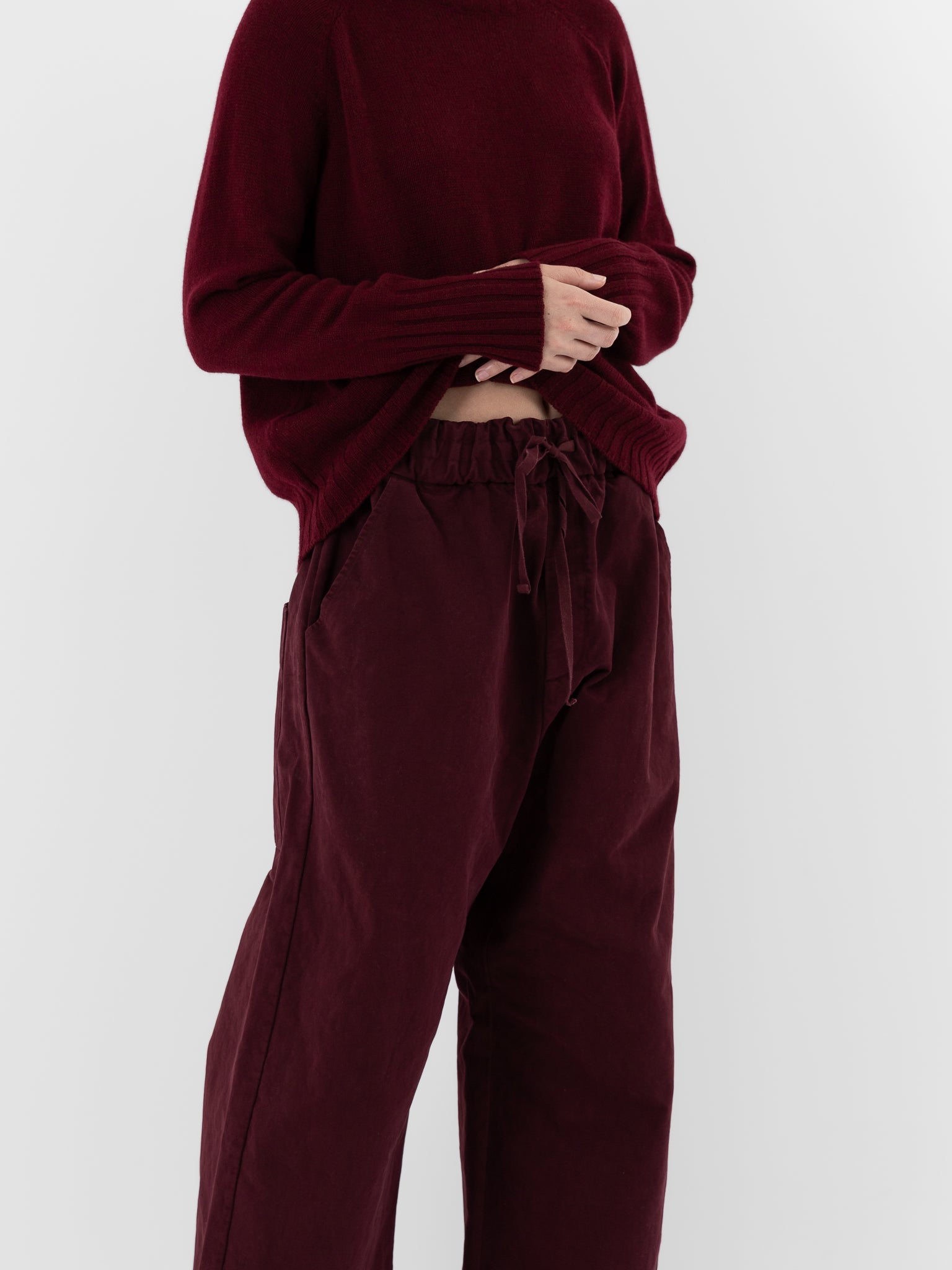Album di Famiglia Wide & Long Trousers WCC in Wine - ALBUM DI FAMIGLIA at Worthwhile - shop PANT
