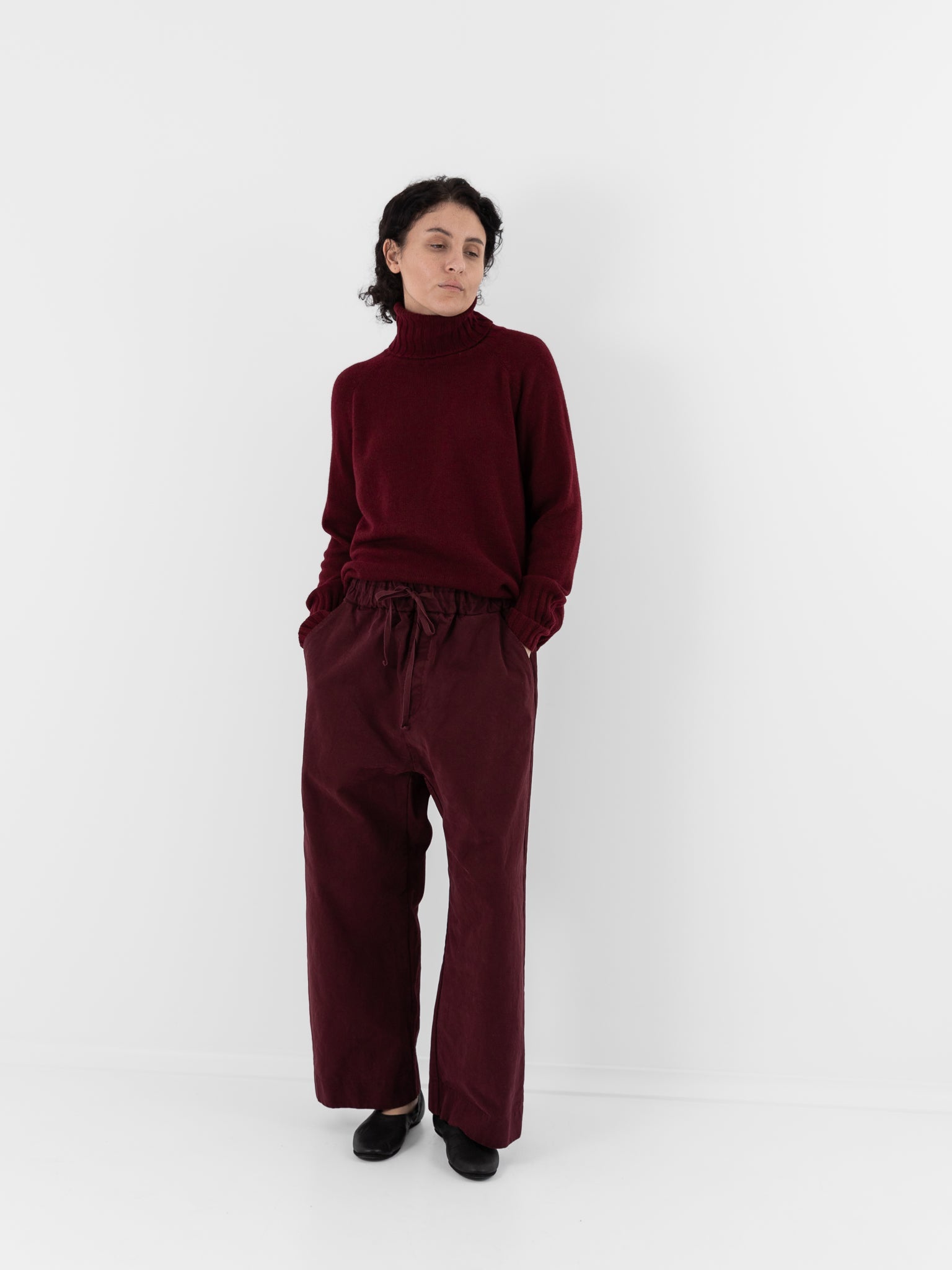Album di Famiglia Wide & Long Trousers WCC in Wine - ALBUM DI FAMIGLIA at Worthwhile - shop PANT