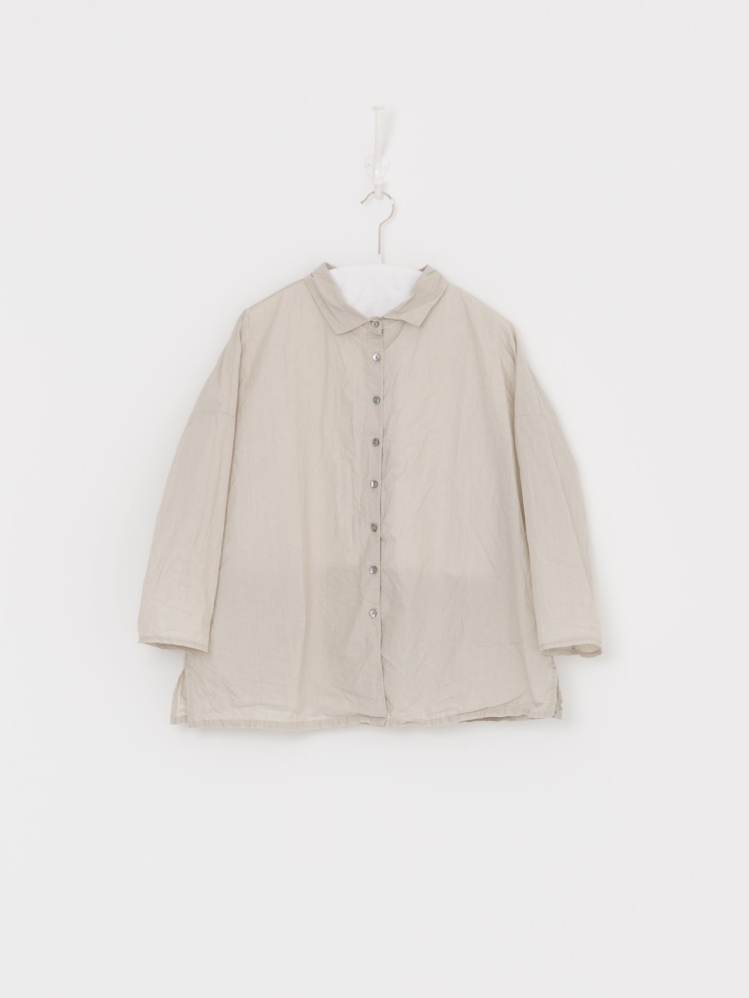 Album di Famiglia Short Collar Shirt in Pebble TC at Worthwhile