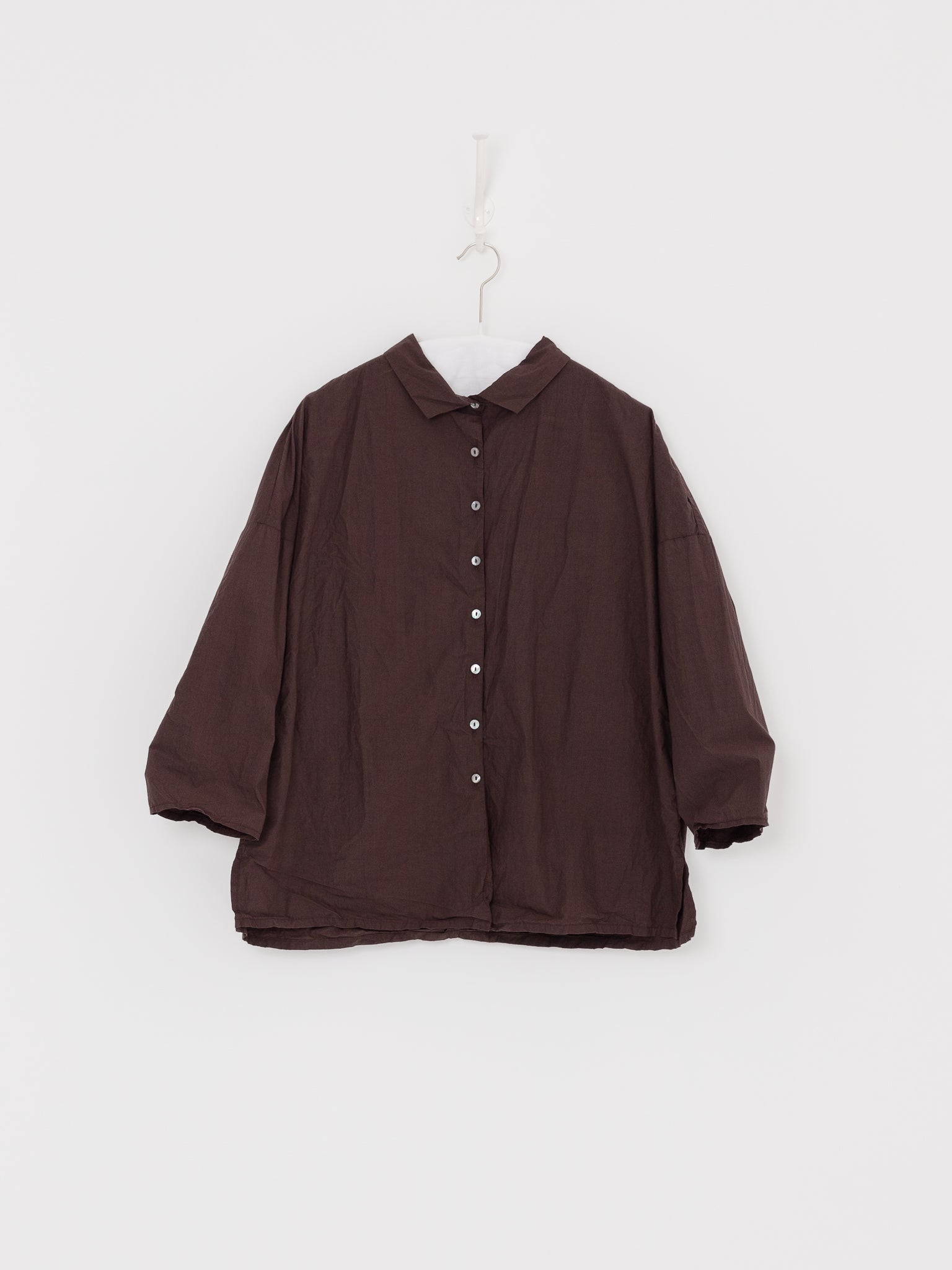 Album di Famiglia Short Collar Shirt in Grape TC - ALBUM DI FAMIGLIA at Worthwhile - shop TOP