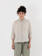 Album di Famiglia Short Collar Shirt in Pebble TC - ALBUM DI FAMIGLIA at Worthwhile - shop TOP