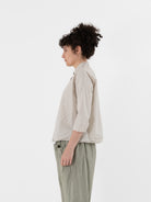 Album di Famiglia Short Collar Shirt in Pebble TC - ALBUM DI FAMIGLIA at Worthwhile - shop TOP