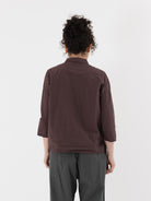 Album di Famiglia Short Collar Shirt in Grape TC - ALBUM DI FAMIGLIA at Worthwhile - shop TOP
