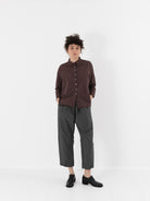 Album di Famiglia Short Collar Shirt in Grape TC - ALBUM DI FAMIGLIA at Worthwhile - shop TOP