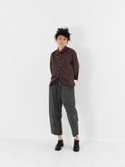 Album di Famiglia Short Collar Shirt in Grape TC - ALBUM DI FAMIGLIA at Worthwhile - shop TOP