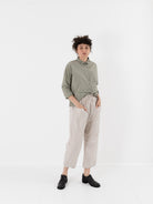 Album di Famiglia Short Collar Shirt in Sage TC - ALBUM DI FAMIGLIA at Worthwhile - shop TOP