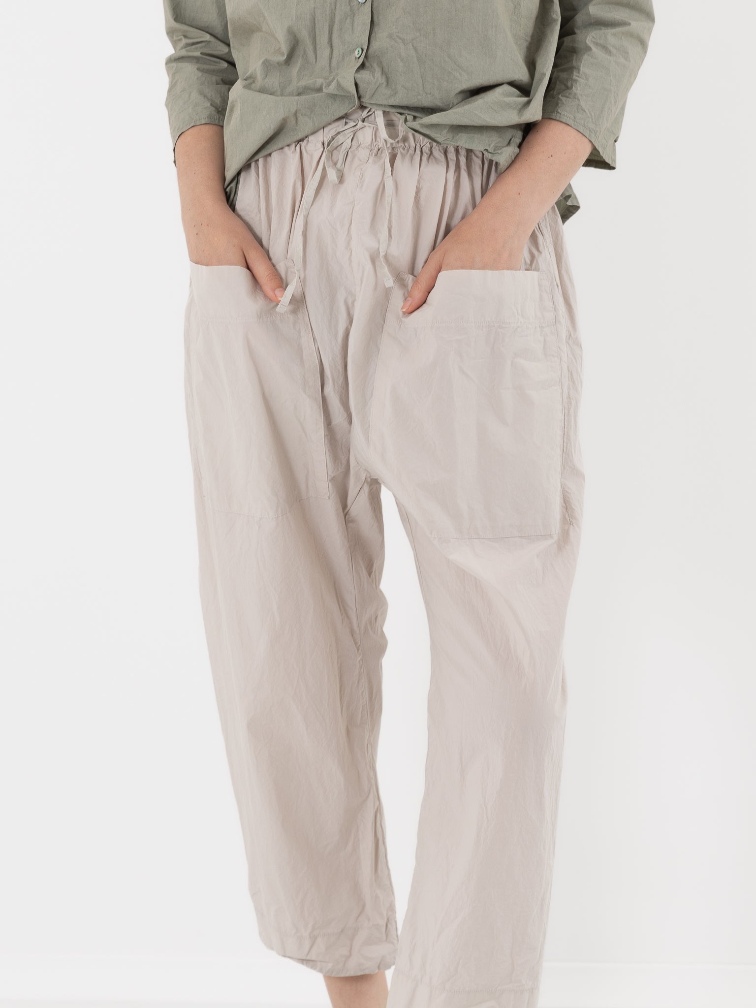 Album di Famiglia Braghe Trousers in Pebble TC - ALBUM DI FAMIGLIA at Worthwhile - shop PANT